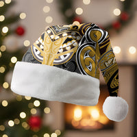 Aotearoa Iwi Ngati Tama Personalised Christmas Santa Hat Maori Kowhaiwhai Pattern