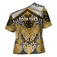 Aotearoa Iwi Ngati Tama Personalised Cross Shoulder Shirt Maori Kowhaiwhai Pattern