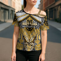 Aotearoa Iwi Ngati Tama Personalised Cross Shoulder Shirt Maori Kowhaiwhai Pattern