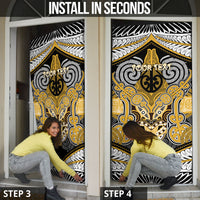 Aotearoa Iwi Ngati Tama Personalised Door Cover Maori Kowhaiwhai Pattern