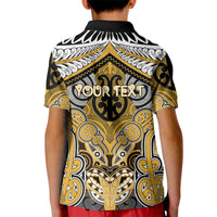 Aotearoa Iwi Ngati Tama Personalised Kid Polo Shirt Maori Kowhaiwhai Pattern