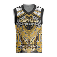 Aotearoa Iwi Ngati Tama Personalised Christmas Knitted V-Neck Vest Maori Kowhaiwhai Pattern