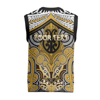 Aotearoa Iwi Ngati Tama Personalised Christmas Knitted V-Neck Vest Maori Kowhaiwhai Pattern