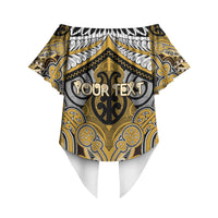 Aotearoa Iwi Ngati Tama Personalised Off Shoulder Wrap Waist Top Maori Kowhaiwhai Pattern