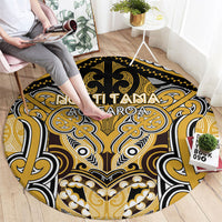 Aotearoa Iwi Ngati Tama Round Carpet Maori Kowhaiwhai Pattern