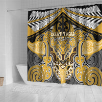 Aotearoa Iwi Ngati Tama Shower Curtain Maori Kowhaiwhai Pattern