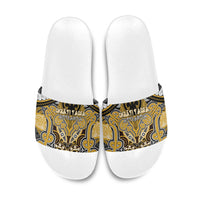 Aotearoa Iwi Ngati Tama Slide Sandals Maori Kowhaiwhai Pattern