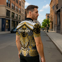Aotearoa Iwi Ngati Tama Personalised Zipper Polo Shirt Maori Kowhaiwhai Pattern