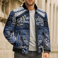 Aotearoa Iwi Ngati Tuwharetoa Personalised Bomber Puffer Jacket Maori Kowhaiwhai Pattern