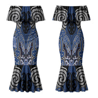 Aotearoa Iwi Ngati Tuwharetoa Personalised Couples Matching Mermaid Dress and Hawaiian Shirt Maori Kowhaiwhai Pattern