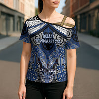 Aotearoa Iwi Ngati Tuwharetoa Personalised Cross Shoulder Shirt Maori Kowhaiwhai Pattern