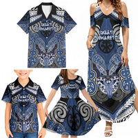 Aotearoa Iwi Ngati Tuwharetoa Personalised Family Matching Summer Maxi Dress and Hawaiian Shirt Maori Kowhaiwhai Pattern