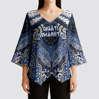 Aotearoa Iwi Ngati Tuwharetoa Personalised Kimono Sleeve Blouse Maori Kowhaiwhai Pattern