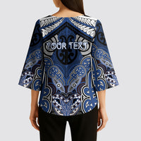 Aotearoa Iwi Ngati Tuwharetoa Personalised Kimono Sleeve Blouse Maori Kowhaiwhai Pattern