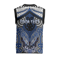 Aotearoa Iwi Ngati Tuwharetoa Personalised Christmas Knitted V-Neck Vest Maori Kowhaiwhai Pattern
