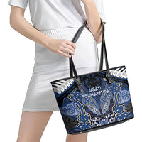Aotearoa Iwi Ngati Tuwharetoa Leather Tote Bag Maori Kowhaiwhai Pattern