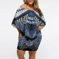 Aotearoa Iwi Ngati Tuwharetoa Personalised Off Shoulder Short Dress Maori Kowhaiwhai Pattern