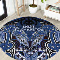 Aotearoa Iwi Ngati Tuwharetoa Round Carpet Maori Kowhaiwhai Pattern