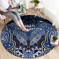 Aotearoa Iwi Ngati Tuwharetoa Round Carpet Maori Kowhaiwhai Pattern