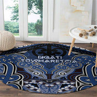 Aotearoa Iwi Ngati Tuwharetoa Round Carpet Maori Kowhaiwhai Pattern