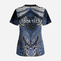 Aotearoa Iwi Ngati Tuwharetoa Personalised Scrub Top Maori Kowhaiwhai Pattern