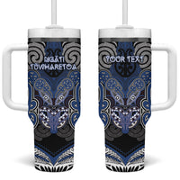 Aotearoa Iwi Ngati Tuwharetoa Personalised Tumbler With Handle Maori Kowhaiwhai Pattern