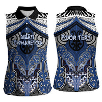 Aotearoa Iwi Ngati Tuwharetoa Personalised Women Sleeveless Polo Shirt Maori Kowhaiwhai Pattern