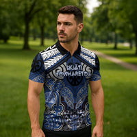 Aotearoa Iwi Ngati Tuwharetoa Personalised Zipper Polo Shirt Maori Kowhaiwhai Pattern