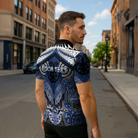 Aotearoa Iwi Ngati Tuwharetoa Personalised Zipper Polo Shirt Maori Kowhaiwhai Pattern