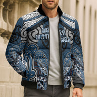 Aotearoa Iwi Ngati Mutunga Personalised Bomber Puffer Jacket Maori Kowhaiwhai Pattern