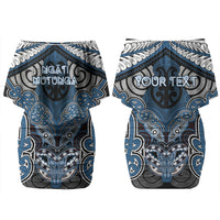 Aotearoa Iwi Ngati Mutunga Personalised Couples Matching Off Shoulder Short Dress and Long Sleeve Button Shirt Maori Kowhaiwhai Pattern
