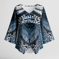 Aotearoa Iwi Ngati Mutunga Personalised Kimono Sleeve Blouse Maori Kowhaiwhai Pattern