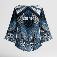 Aotearoa Iwi Ngati Mutunga Personalised Kimono Sleeve Blouse Maori Kowhaiwhai Pattern