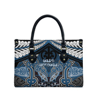 Aotearoa Iwi Ngati Mutunga Leather Bag Maori Kowhaiwhai Pattern