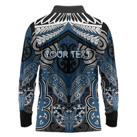 Aotearoa Iwi Ngati Mutunga Personalised Long Sleeve Polo Shirt Maori Kowhaiwhai Pattern