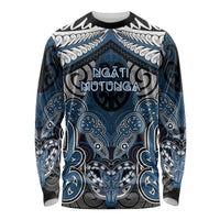 Aotearoa Iwi Ngati Mutunga Personalised Long Sleeve Shirt Maori Kowhaiwhai Pattern