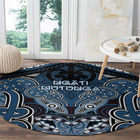 Aotearoa Iwi Ngati Mutunga Round Carpet Maori Kowhaiwhai Pattern