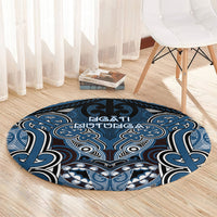 Aotearoa Iwi Ngati Mutunga Round Carpet Maori Kowhaiwhai Pattern
