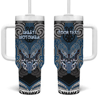 Aotearoa Iwi Ngati Mutunga Personalised Tumbler With Handle Maori Kowhaiwhai Pattern