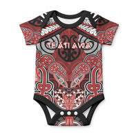 Aotearoa Iwi Te Ati Awa Personalised Baby Onesie Maori Kowhaiwhai Pattern