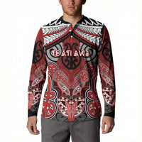 Aotearoa Iwi Te Ati Awa Personalised Button Sweatshirt Maori Kowhaiwhai Pattern