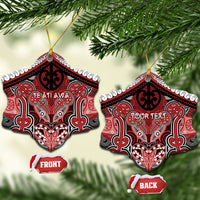 Aotearoa Iwi Te Ati Awa Personalised Ceramic Ornament Maori Kowhaiwhai Pattern