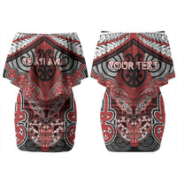 Aotearoa Iwi Te Ati Awa Personalised Family Matching Off Shoulder Short Dress and Hawaiian Shirt Maori Kowhaiwhai Pattern