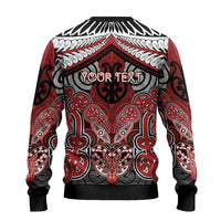 Aotearoa Iwi Te Ati Awa Personalised Ugly Christmas Sweater Maori Kowhaiwhai Pattern
