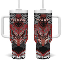 Aotearoa Iwi Te Ati Awa Personalised Tumbler With Handle Maori Kowhaiwhai Pattern