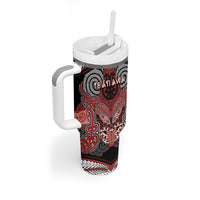 Aotearoa Iwi Te Ati Awa Personalised Tumbler With Handle Maori Kowhaiwhai Pattern