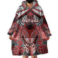 Aotearoa Iwi Te Ati Awa Personalised Wearable Blanket Hoodie Maori Kowhaiwhai Pattern
