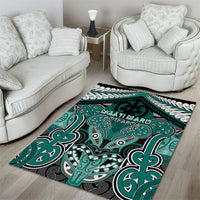 Aotearoa Iwi Ngati Maru Area Rug Maori Kowhaiwhai Pattern