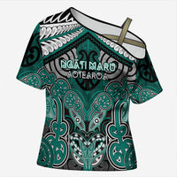 Aotearoa Iwi Ngati Maru Personalised Cross Shoulder Shirt Maori Kowhaiwhai Pattern