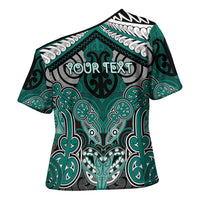 Aotearoa Iwi Ngati Maru Personalised Cross Shoulder Shirt Maori Kowhaiwhai Pattern